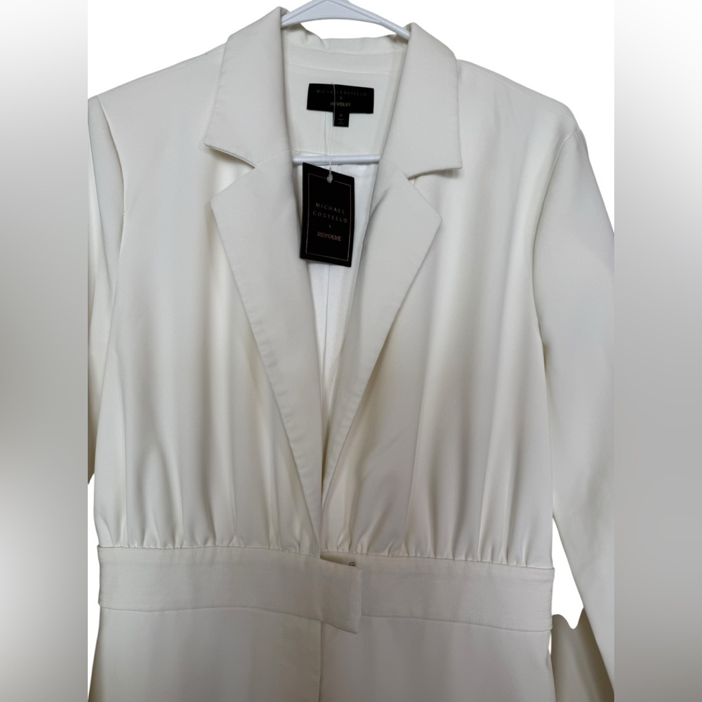 Michael Costello x Revolve Ivory Wide Leg Long Sleeve Jumpsuit Size M NWT - Picture 2 of 6